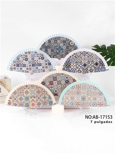 Abanico madera azulejo 2