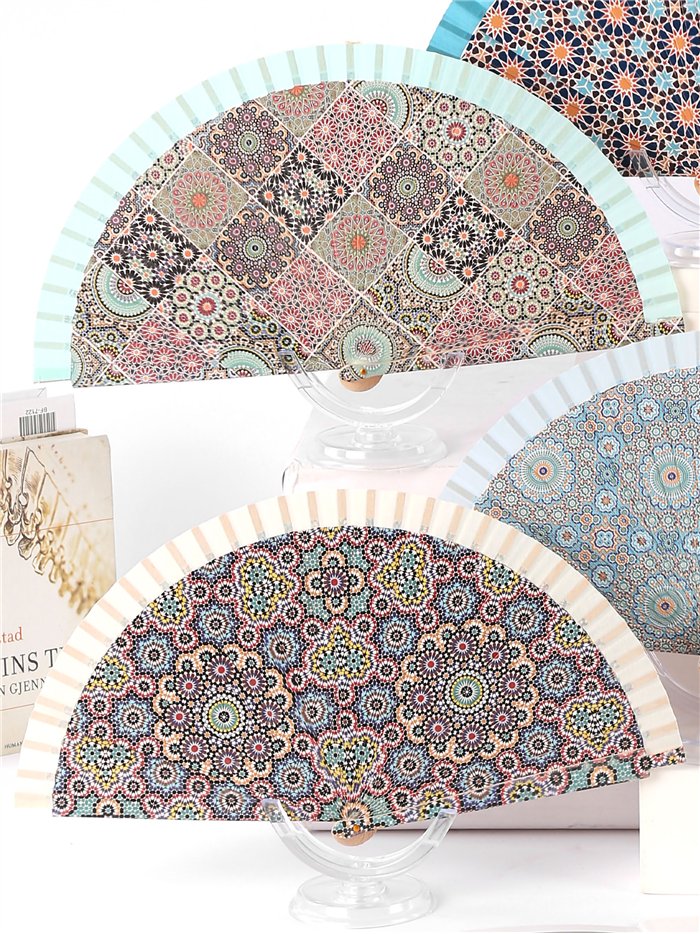 Abanico madera mosaico