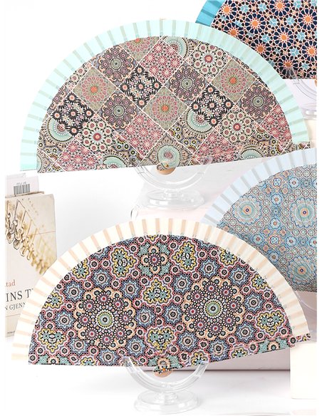 Abanico madera mosaico