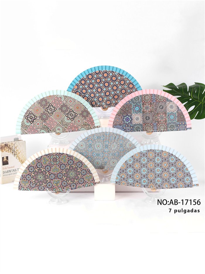 Abanico madera mosaico