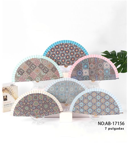 Abanico madera mosaico