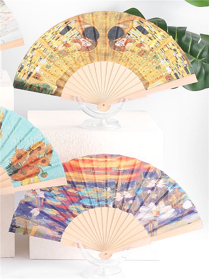 Abanico madera arte clásico