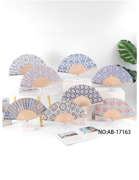 Abanico madera mosaico