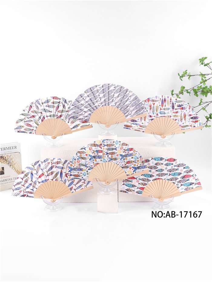 Abanico madera peces coloridos