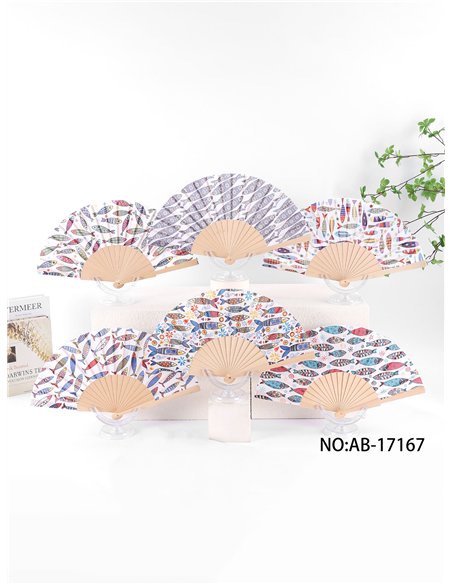 Abanico madera peces coloridos