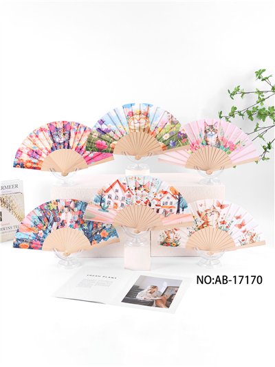 Abanico madera gatos fantasy 2