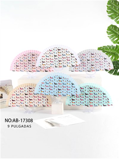 Abanico madera perro salchicha 2