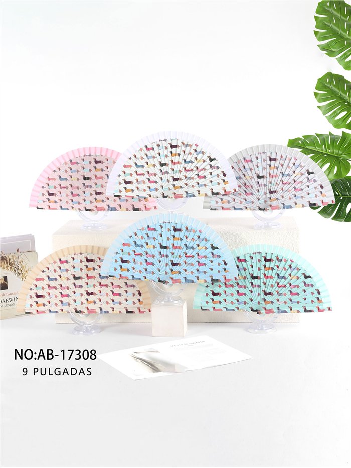 Abanico madera perro salchicha