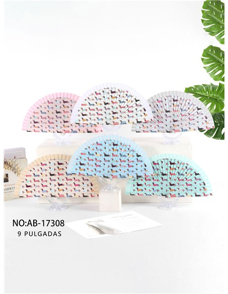 Abanico madera perro salchicha