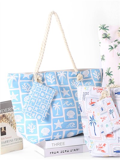 Tropical holiday beach tote
