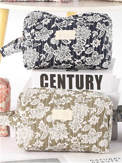 Neceser acolchado estampado floral