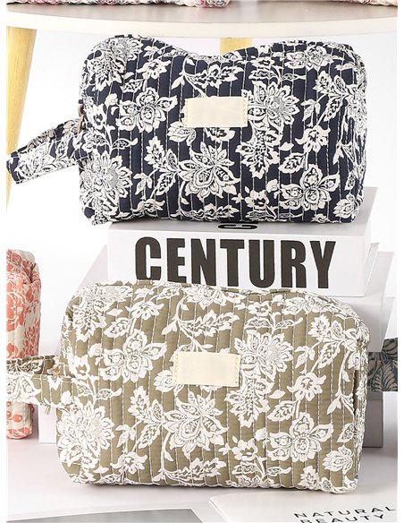 Neceser acolchado estampado floral