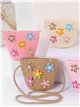 Mini bandolera infantil rafia con flores