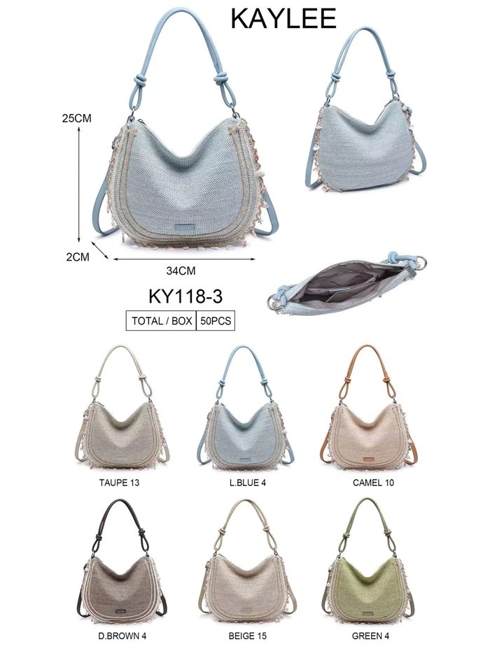 Bolso hobo efecto rafia con abalorios