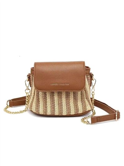 Mini striped flap crossbody bag