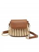 Mini striped flap crossbody bag