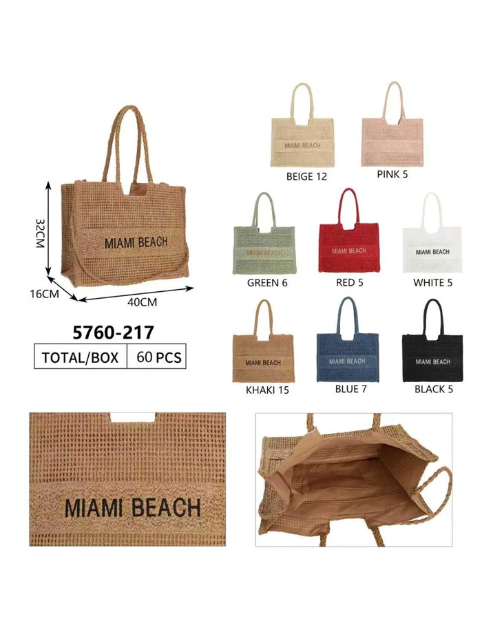Bolso shopper rafia Miami Beach