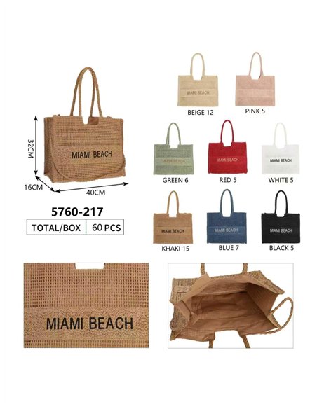 Bolso shopper rafia Miami Beach