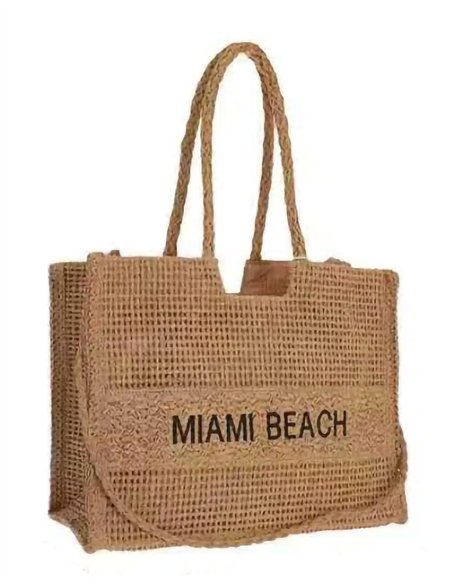 Bolso shopper rafia Miami Beach