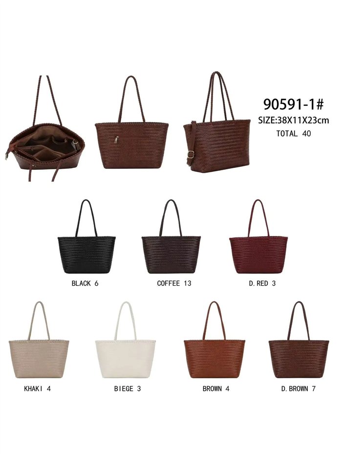 Sacola de compras grande trançada