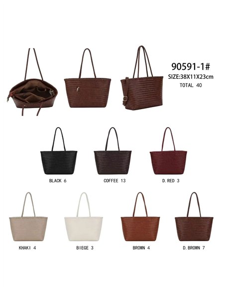 Sacola de compras grande trançada