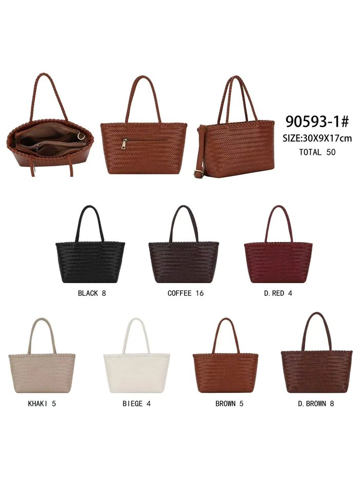 Bolso shopper trenzado mediano