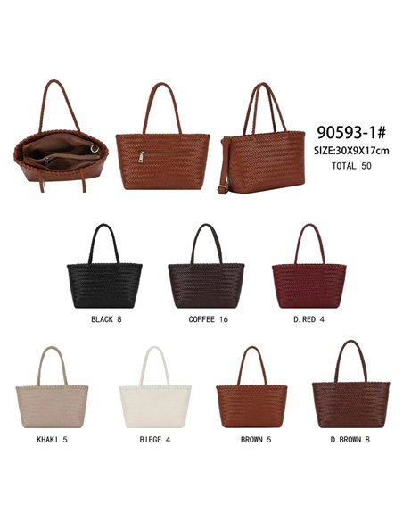 Bolso shopper trenzado mediano