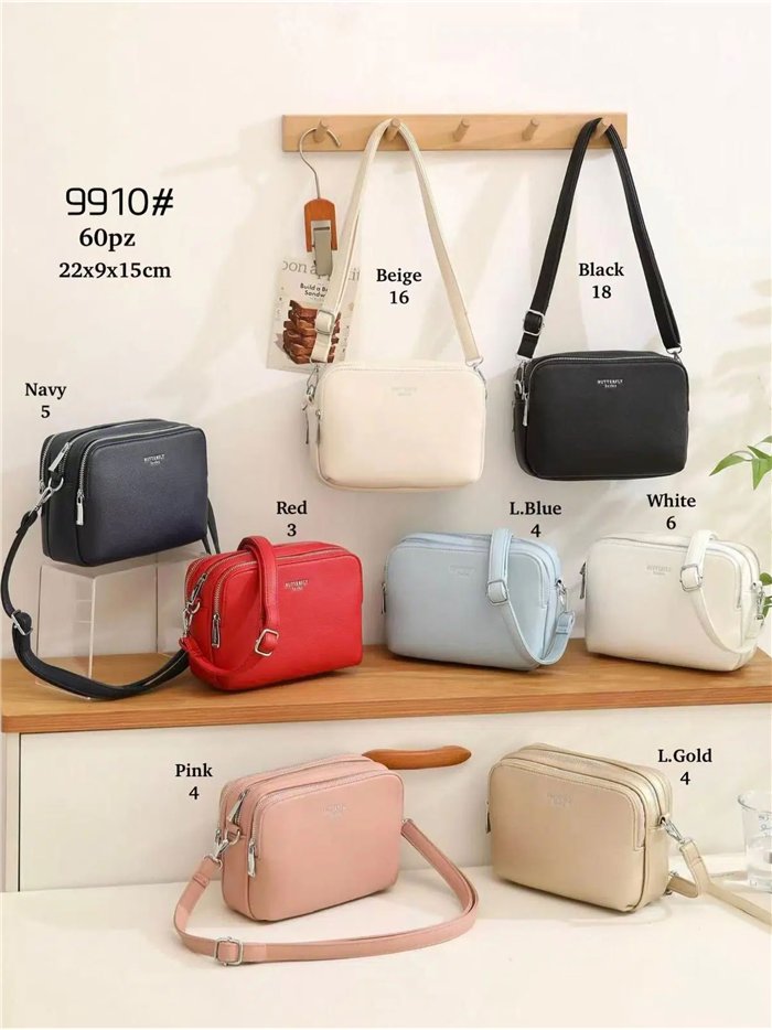 Bolso bandolera compacto doble cremallera