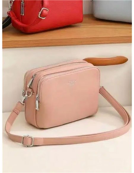 Bolso bandolera compacto doble cremallera