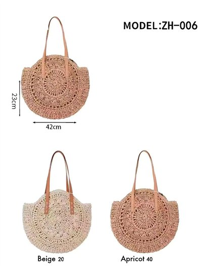 Bolso shopper redondo de rafia