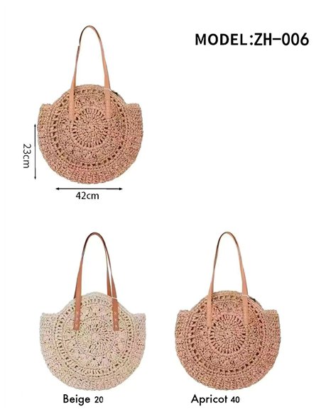 Bolso shopper redondo de rafia