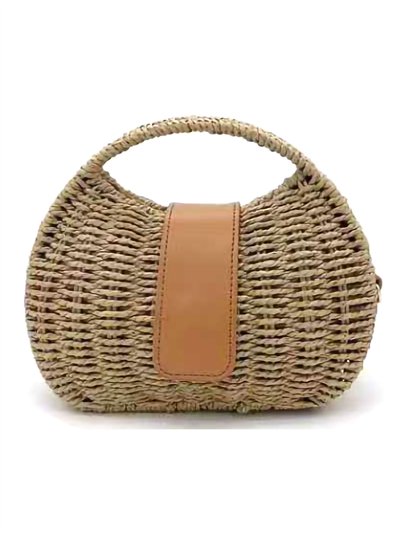 Bolso bandolera ovalado de rafia 2