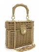 Bolso caja de rafia con cadena