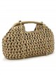 Bolso clutch de rafia con cadena