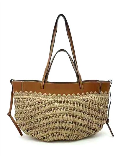 Bolso shopper de rafia con ribete 2