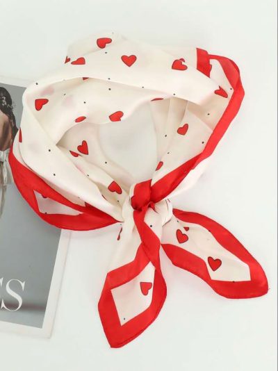Foulard carré imprimé coeurs | HY-JY-90297 | B2B | Eshermosa