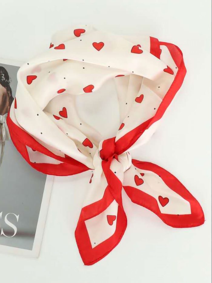 Foulard carré imprimé coeurs | HY-JY-90297 | B2B | Eshermosa