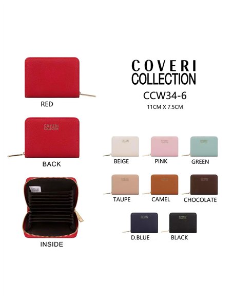 Tarjetero acordeón compacto con cremallera