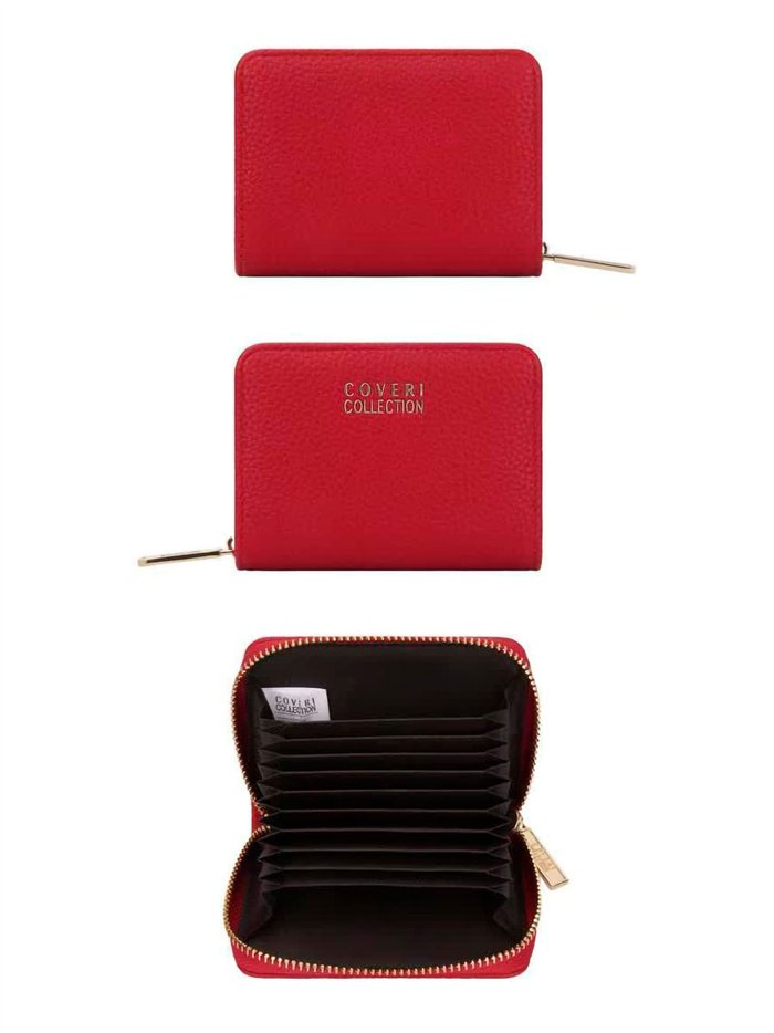 Tarjetero acordeón compacto con cremallera