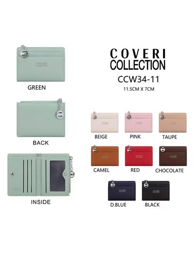 Porte-cartes plat avec fermeture éclair et fentes 2