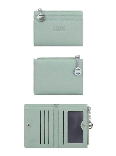 Porte-cartes plat avec fermeture éclair et fentes