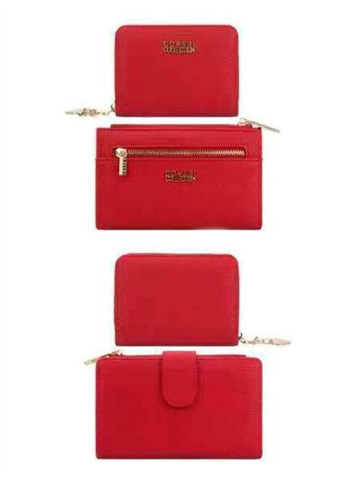 Conjunto de carteira compacta e porta-notas com fecho de correr