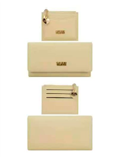 Set de tarjetero y cartera larga con solapa