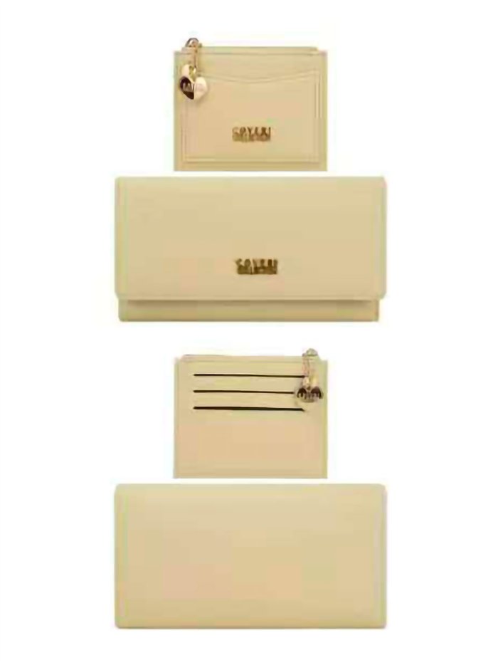 Set de tarjetero y cartera larga con solapa