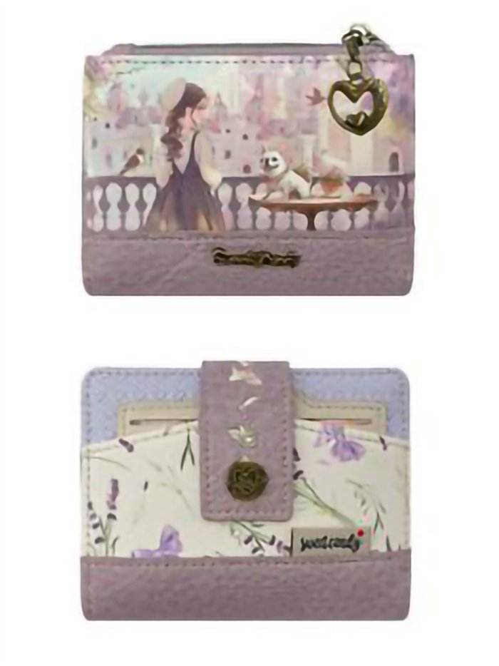 Monedero tarjetero estampado con tarjetero extraíble