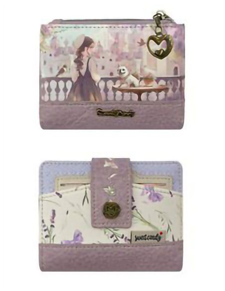Monedero tarjetero estampado con tarjetero extraíble
