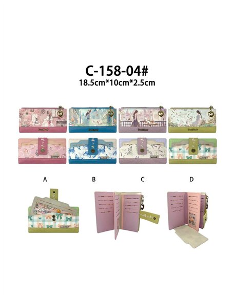 Cartera larga estampada con broche