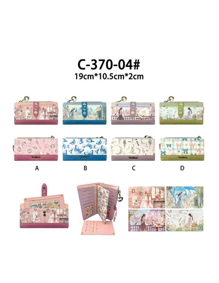 Cartera larga estampada con tarjetero extraíble