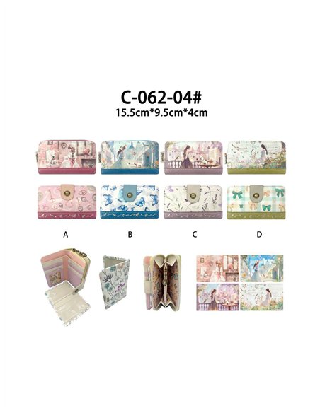 Cartera mediana estampada con tarjetero extraíble