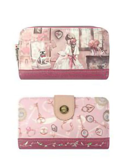 Cartera mediana estampada con tarjetero extraíble